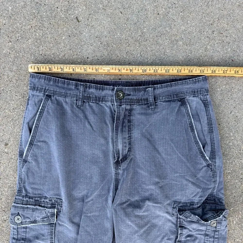 Y2K BKE Walker Dark Navy Ripstop Cargo Shorts Size 32